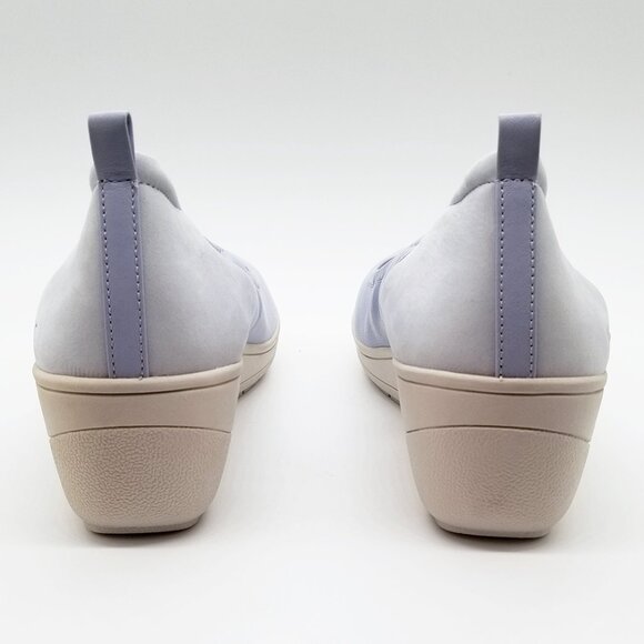 Vionic Women's Jacey Wedge Heel Size 10 Slip On Comfort Blue Haze Leather/Nubuck - Picture 8 of 16